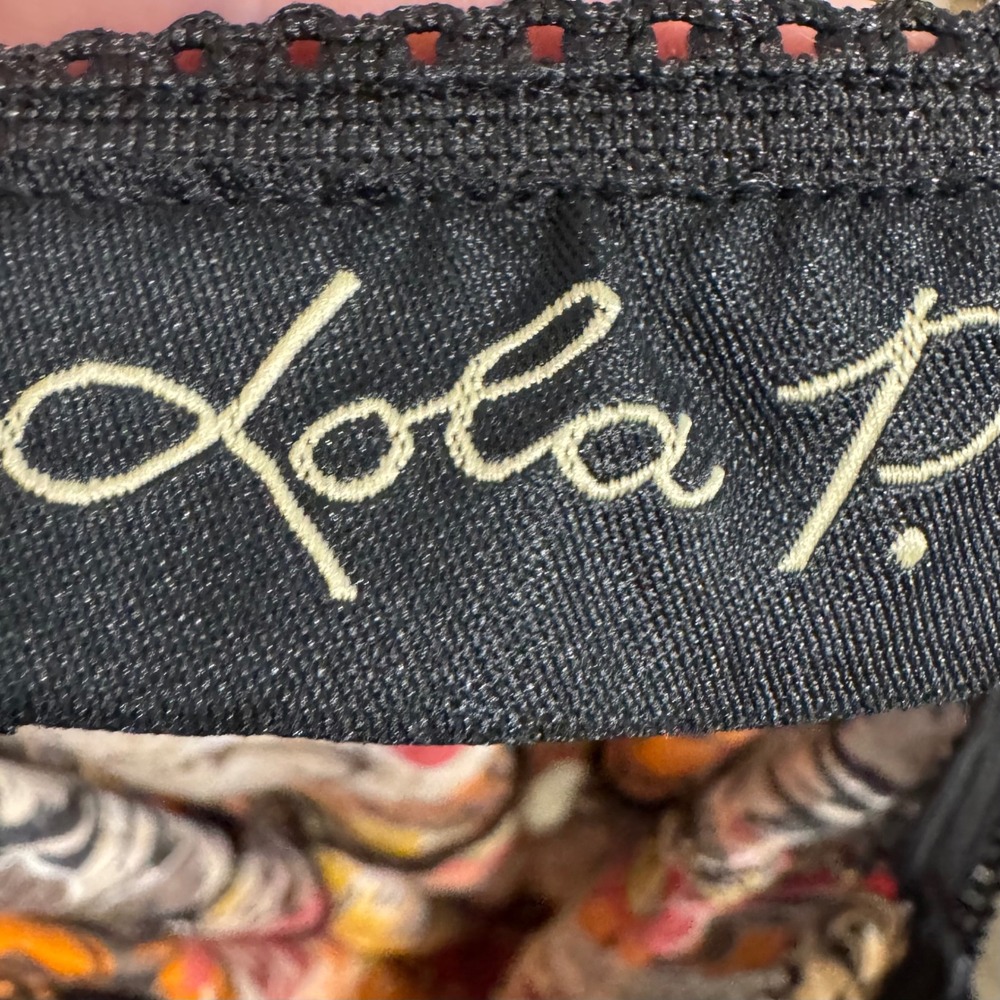 NWT Lola P Skirt Size 8 Boho Patchwork Floral Midi 70s Retro Festival Lace Trim - Picture 8 of 9